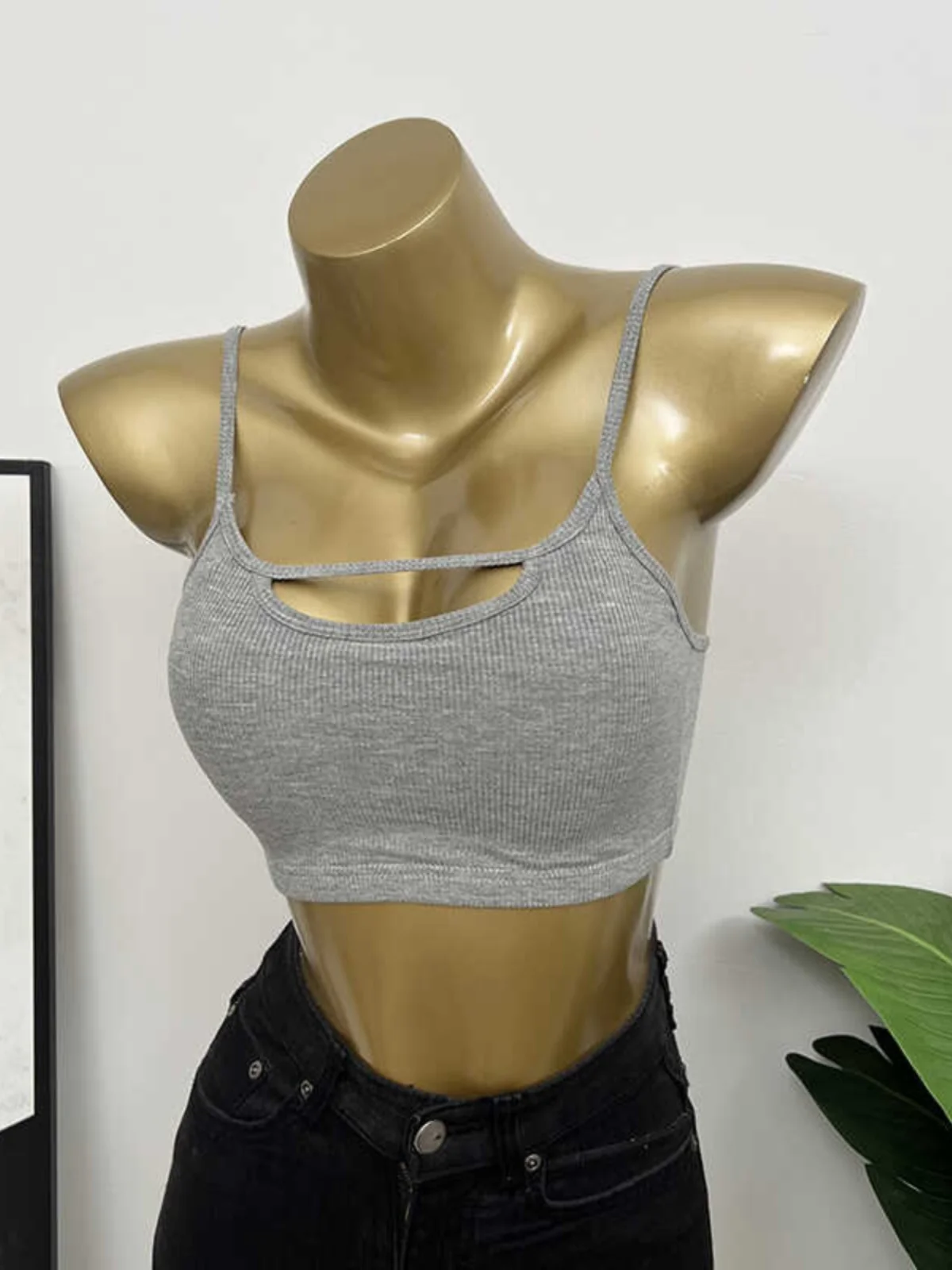 Simple Self-Kept Practical Integrated Bra with Chest Pad Beautiful Back Tank Top Women's Business Casual Short Style Vest