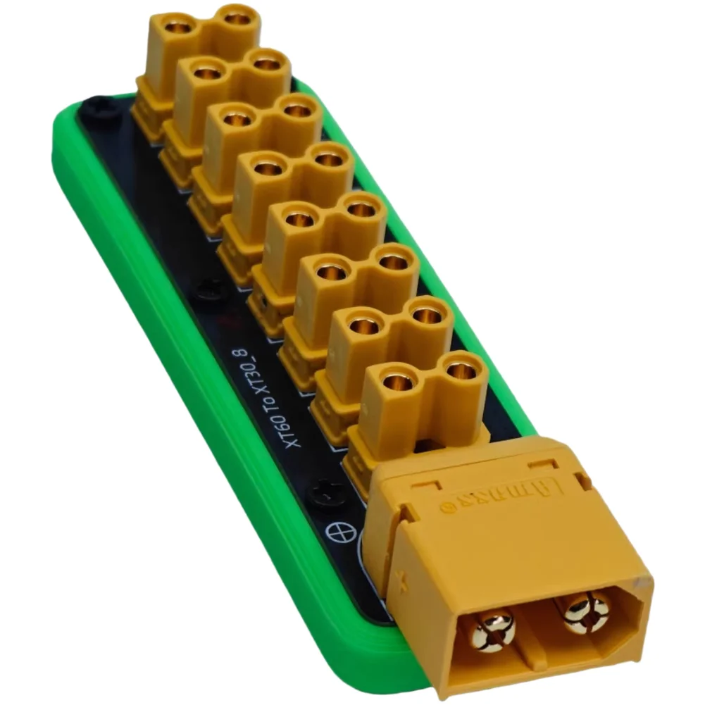 For XT60 to 8-Channel For XT30 Parallel Power Board 6.9x2.3x1.6cm Lightweight 0.1kg for RC Vehicle Power Management
