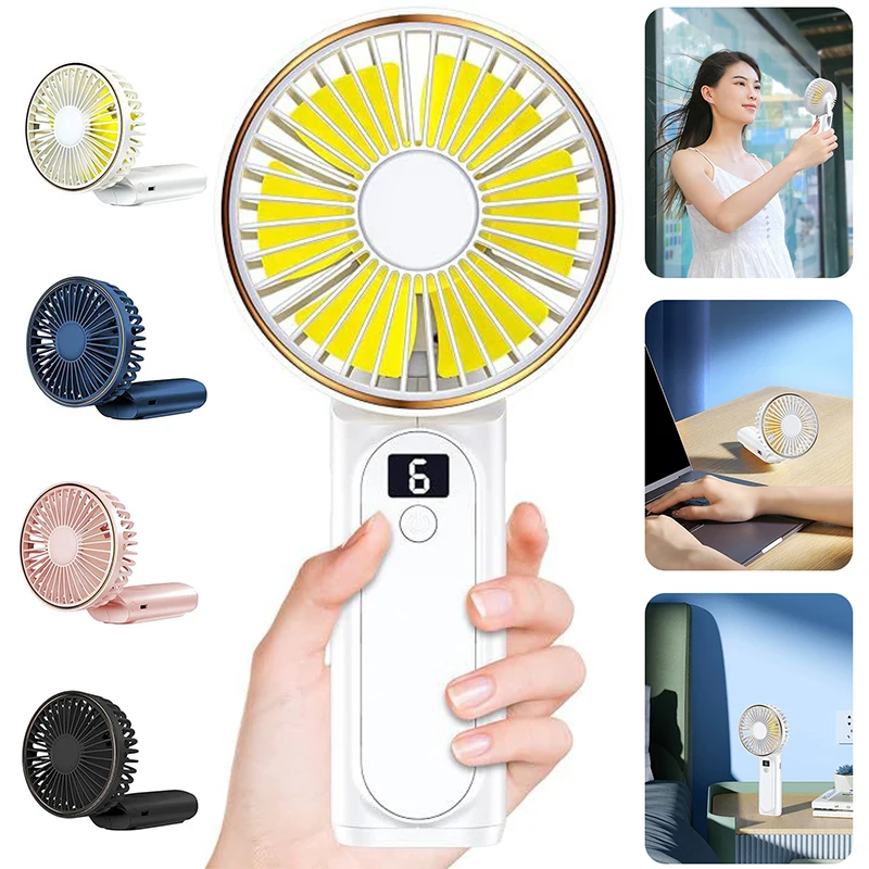 Desktop Ventilaador Outdoor Draagbare Ventilator Usb Opladen Mini Handheld Fan Flower Fairy Hand-Held Oplaadbare Zak Ventilator 6 Snelheden