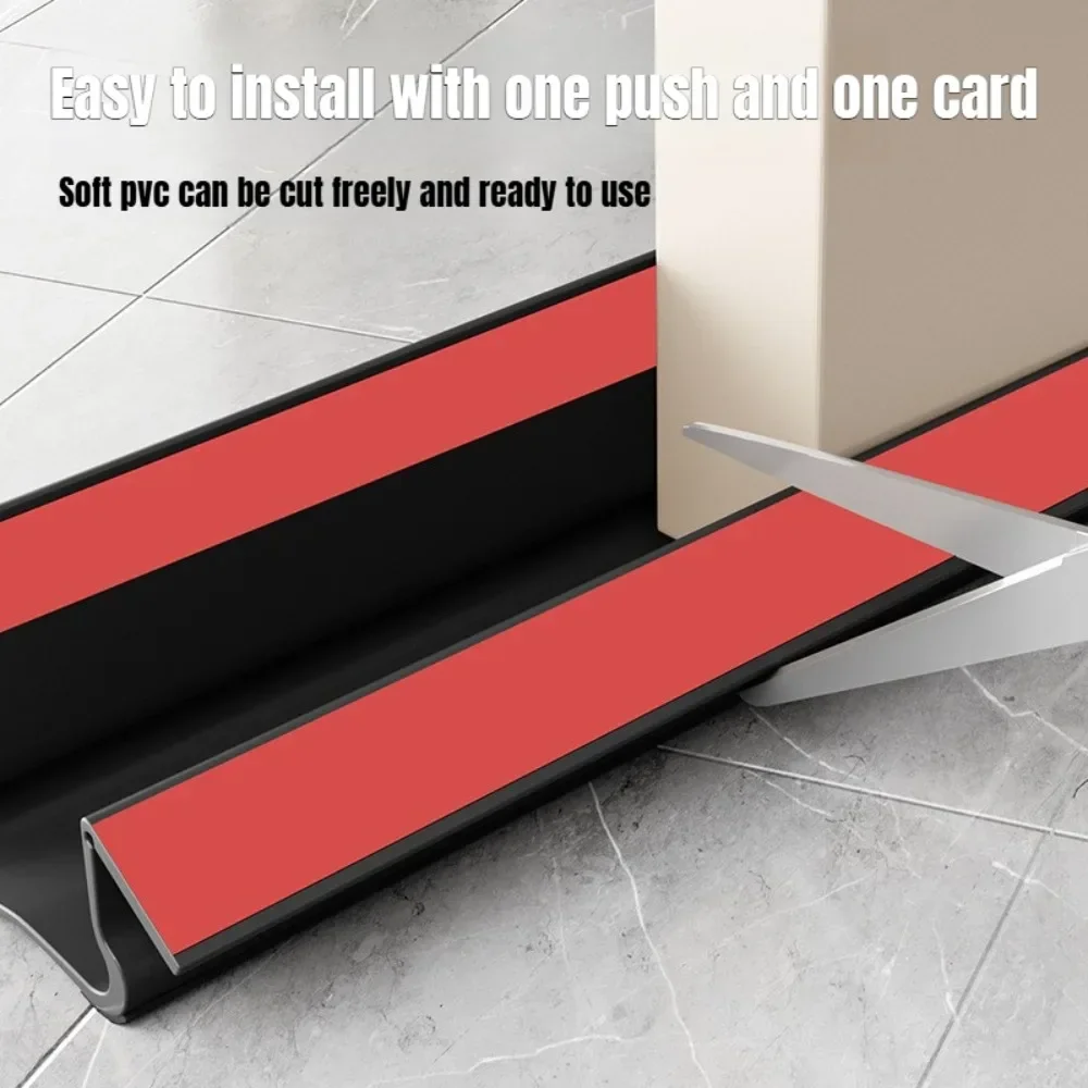 93cm PVC Door Bottom Seal Self-Adhesive Weatherstrip for Wind Dust Proof Soundproofing Flexible Self-adhesive Sealing Strip