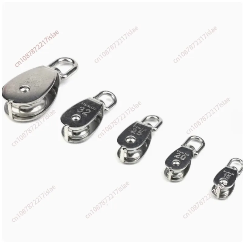 304 stainless steel pulley wire rope u-shaped fixed pulley hook wheel roller single and double wheel