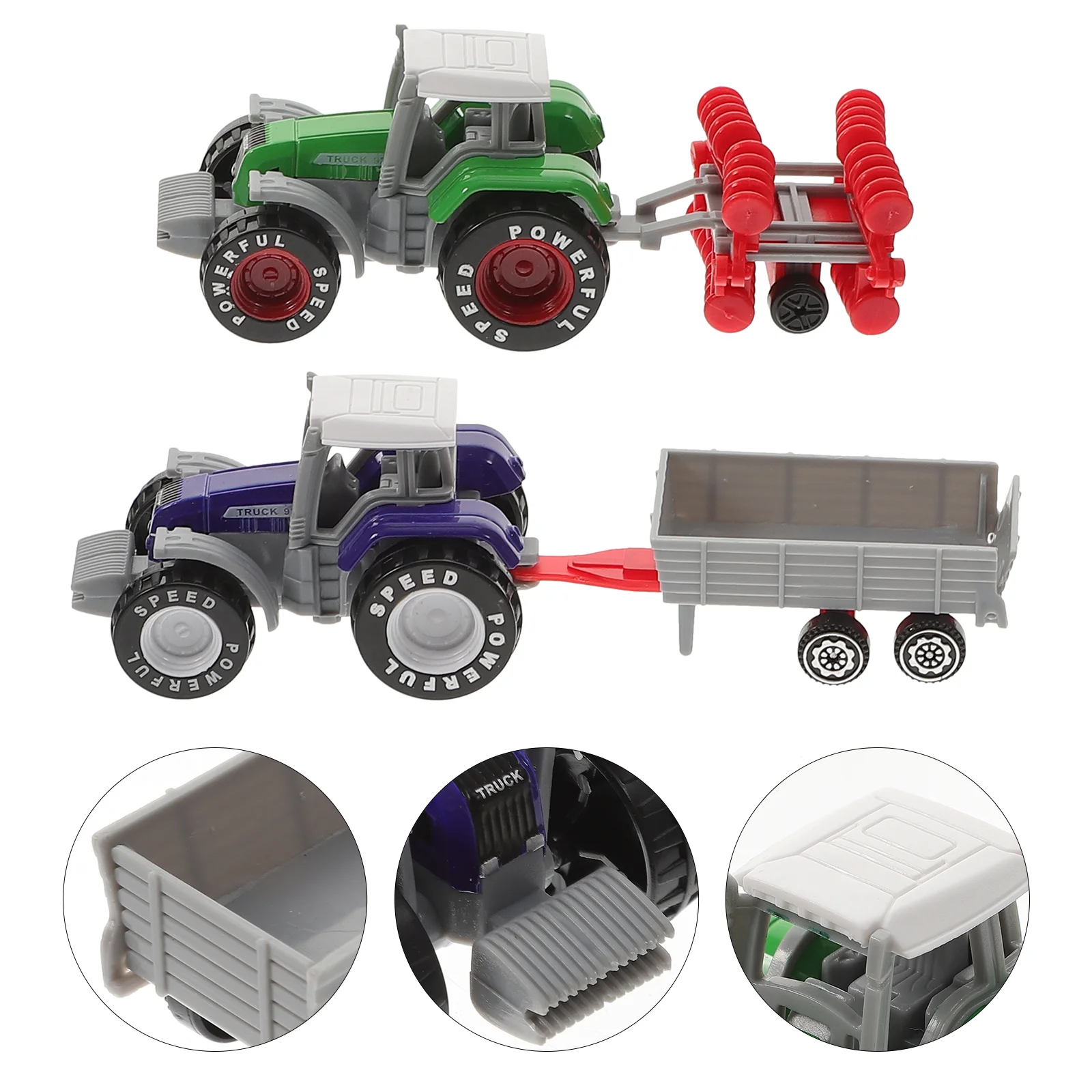 2 Pcs Baby Toys Farm Cart Construction Truck Model Plastic Tractor Kids Cognitive Engineering