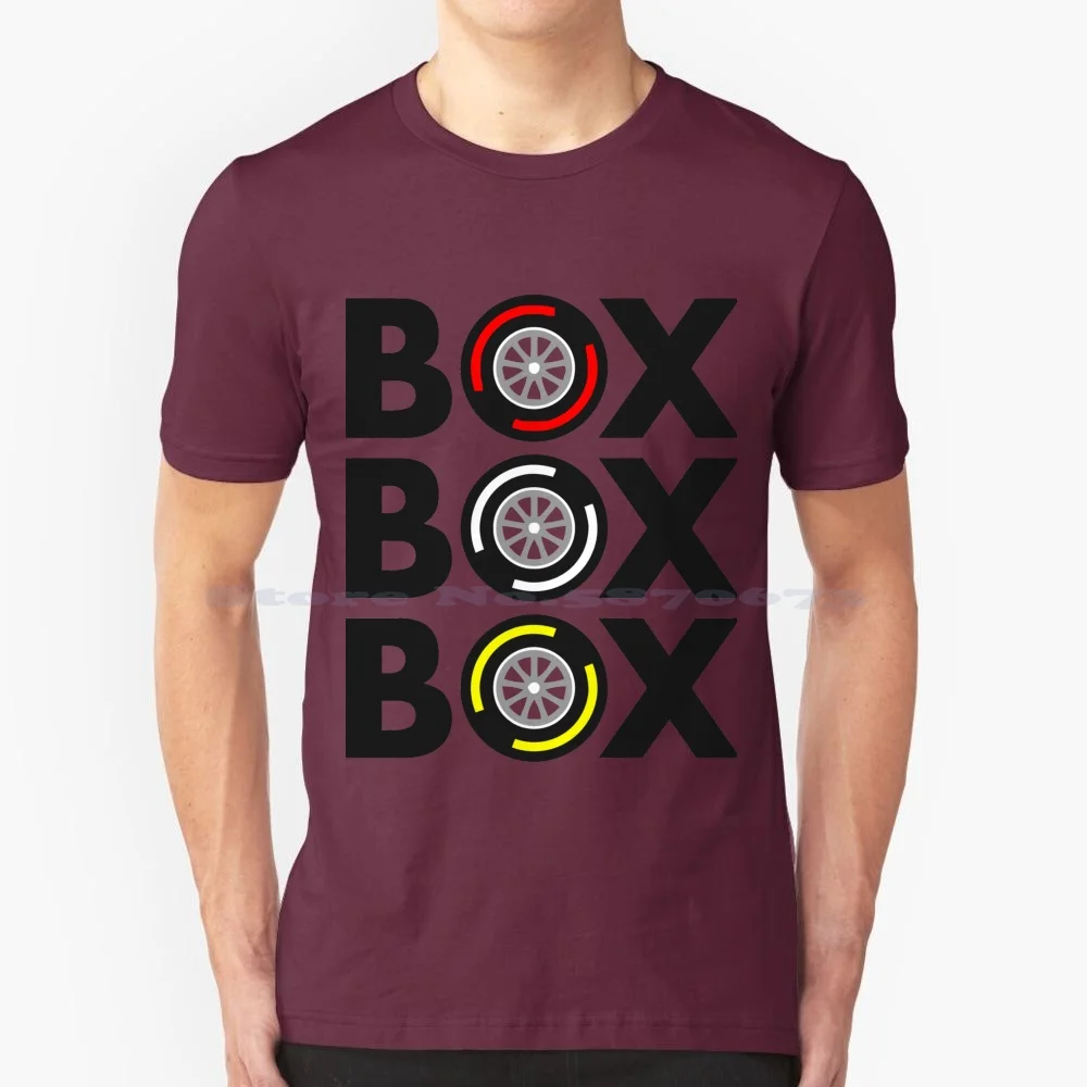 Box Box T Shirt 100% Cotton Tee Racing Logo Race Motorsport Motorbike Motorcycle Grand Prix Rider Team Pitstop