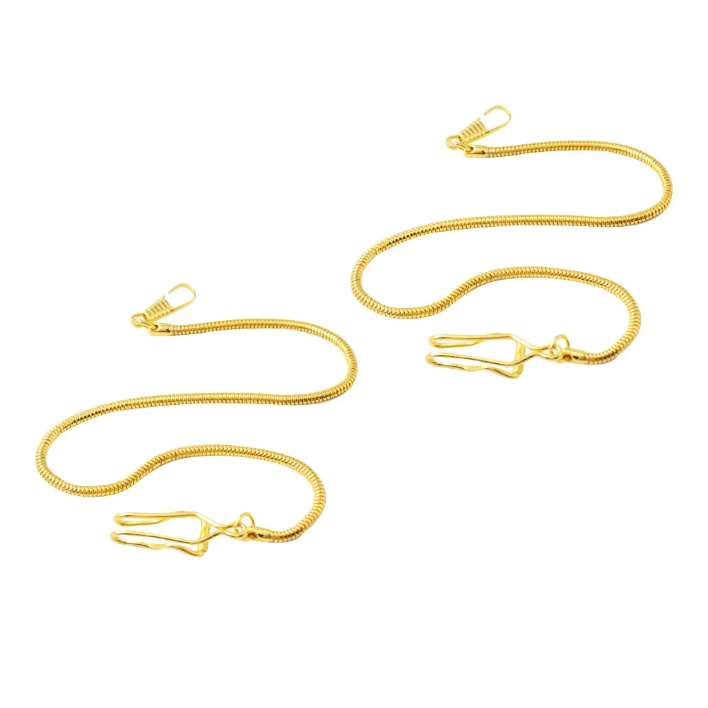 

2 Pcs Pocket Watch Chain Golden Small Slim Metal Accessories Copper Retro Style Durable Chain Snake Design Jeans