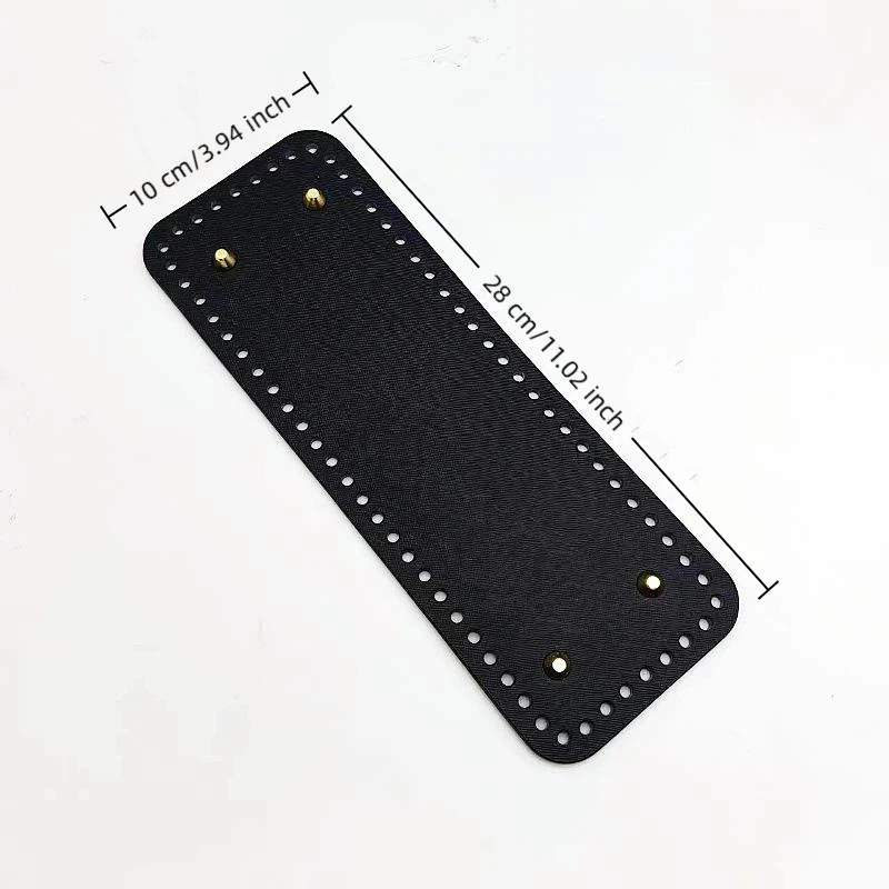 Durable PU Leather Pad for Knitted Bag 28*10cm Rectangular Handmade Bottom Base for DIY Handcraft Bag Crafting