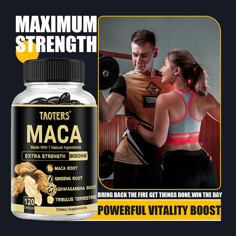 Maca Capsules - Helps with Athletic Performance, Muscle Repair and Fatigue Resistance, Improves Muscle Mass and Endurance