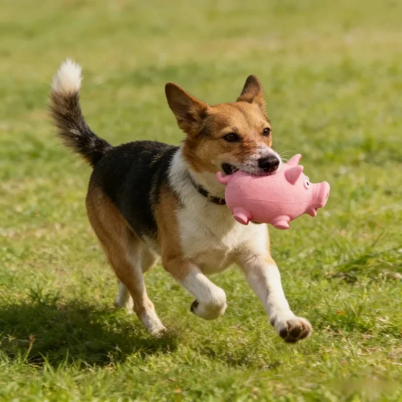 Squeaky Latex Pig Dog Toy Durable Chew Resistant Grunting Pet Toy for Boredom Relief and Training