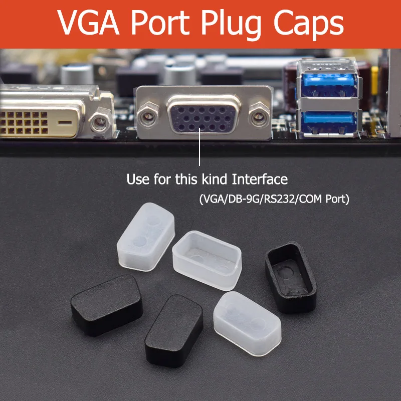 Porta de computador Universal Tampa impermeável, Dustproof Stopper, Interface Anti-Poeira Plug, Notebook, VGA, DB-9G, RS232, COM, 1-20pcs