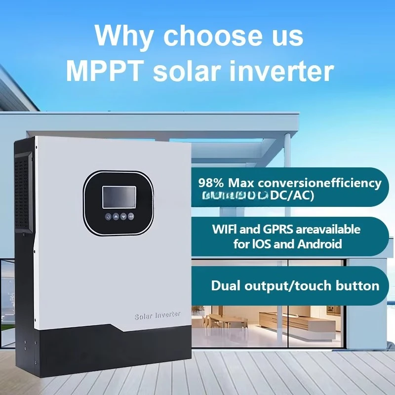 American Hybrid 8 & 10 2KW 48V DC & 220-230V AC Pure Sine Wave Solar Inverter Dual  WiFi Grid System Overload Protection