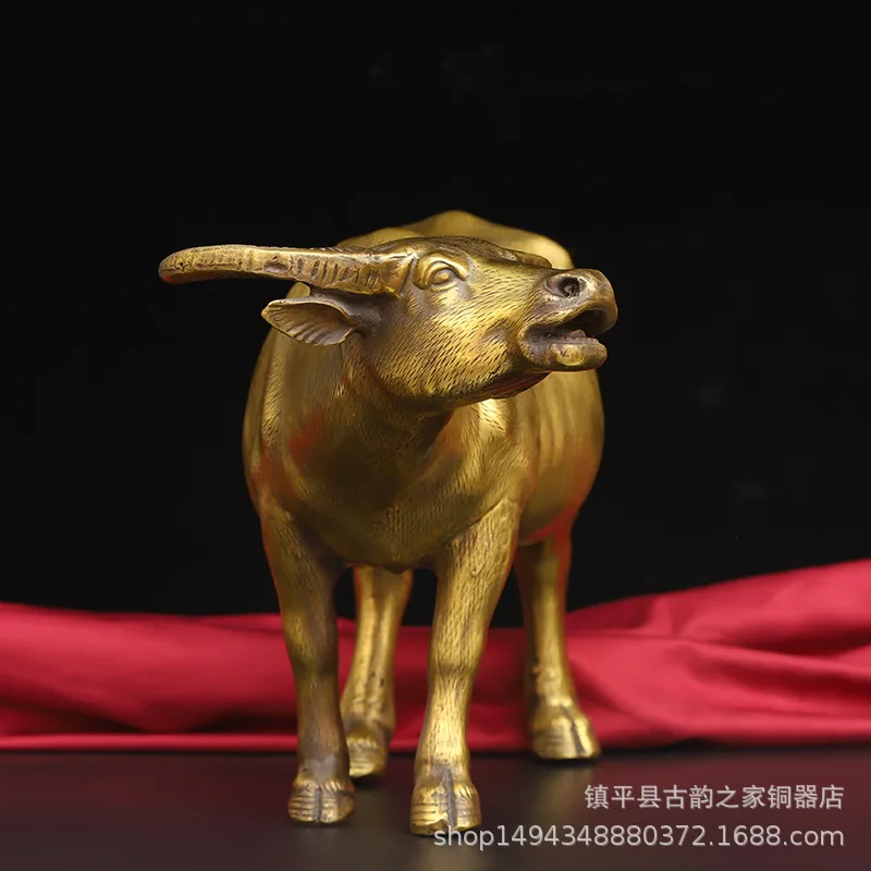 Brass Buffalo Pure Copper Ox Zodiac Ox Decoration Office Home Living Room Shop Desktop Ornament Gift