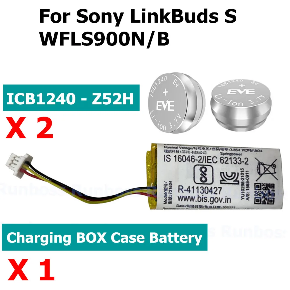 

731834 Battery For Sony LinkBuds S WFLS900N/B Truly Wireless Earbud Headphones Charging Box Case ICB1240 Fits For ZeniPower Z52H