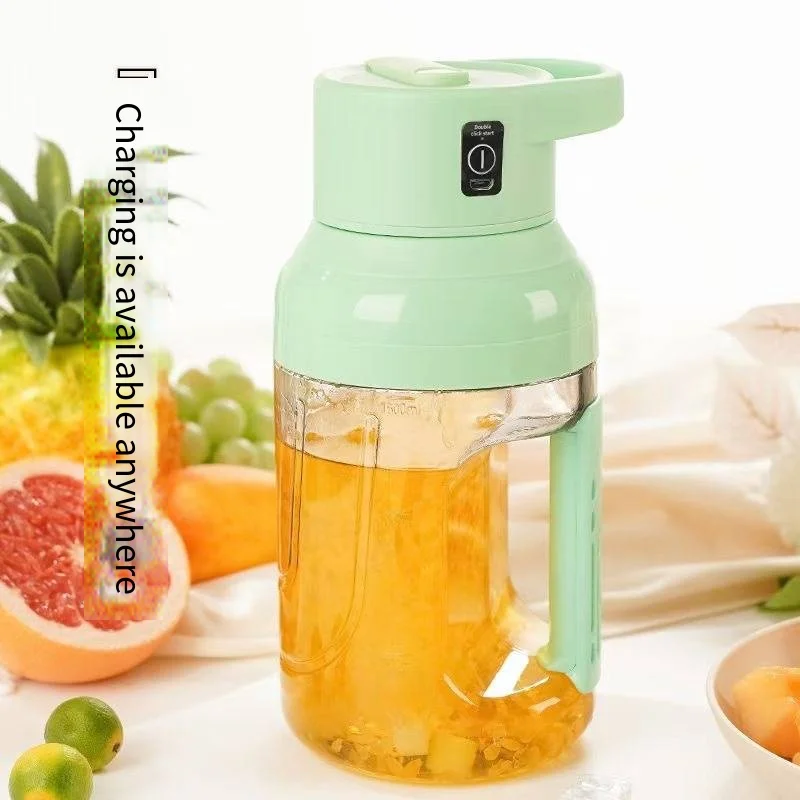 Electric Juice Extractor with Summer Wireless Convenience Outdoor Camping Household 1500ml Large Capacity Juicer Ton Barrel