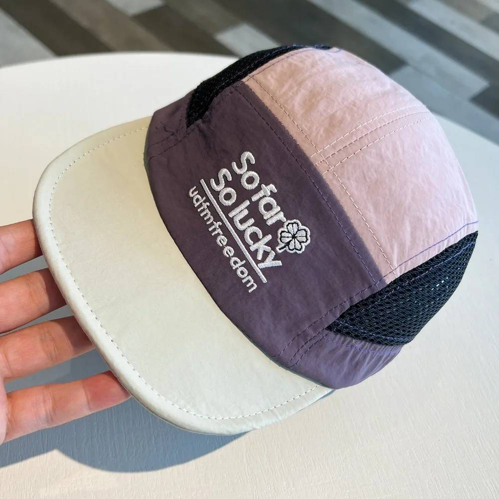 تنوعا قبعة بيسبول مطرزة خمسة لوحة الصيف اللون مطابقة التجفيف السريع قبعة تنفس قابل للتعديل ظلة قبعة للجنسين #3