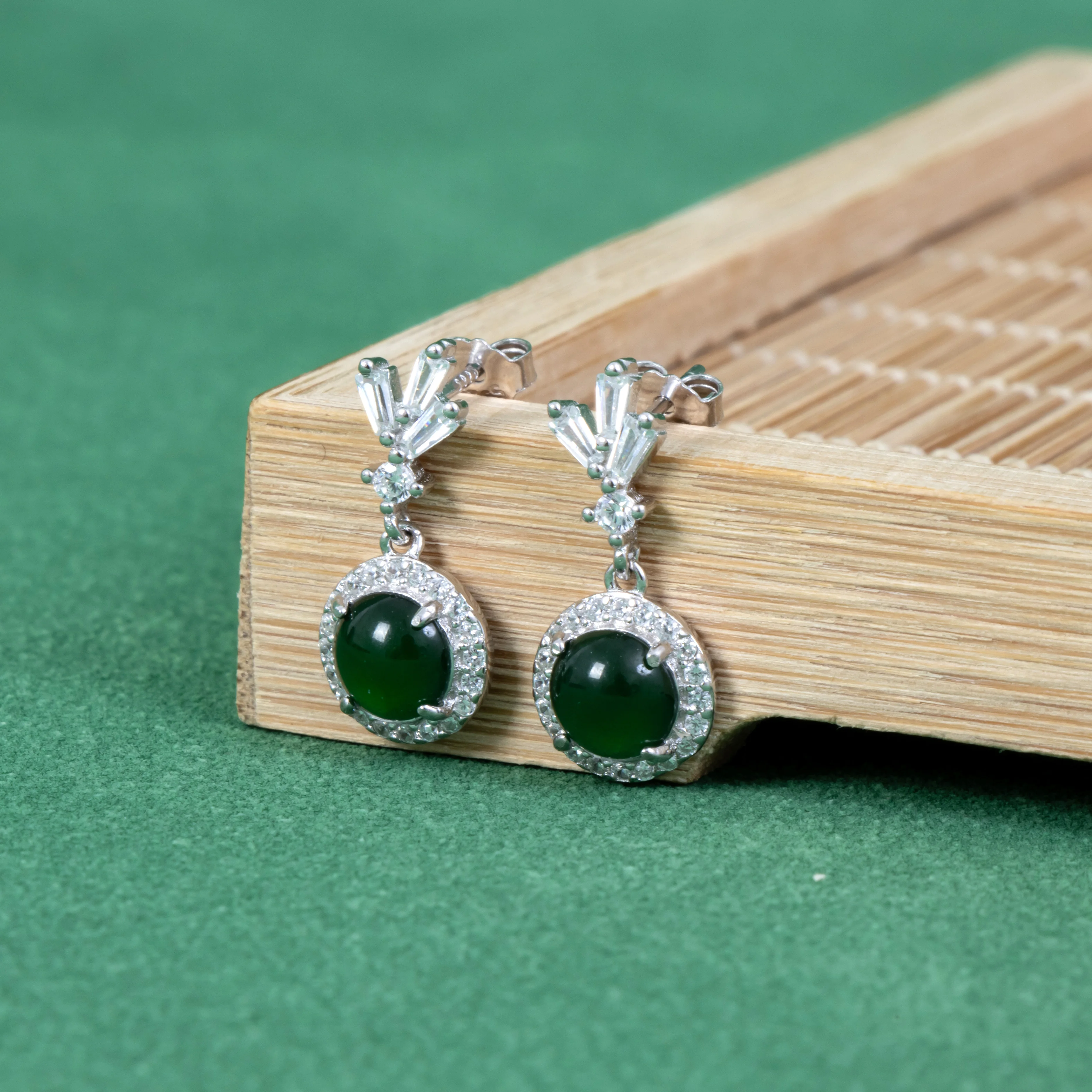 

925 Sterling Silver Fine Stud Earrings Vintage Elegant for Women Original Design Design Perfect Gift Full Diamond