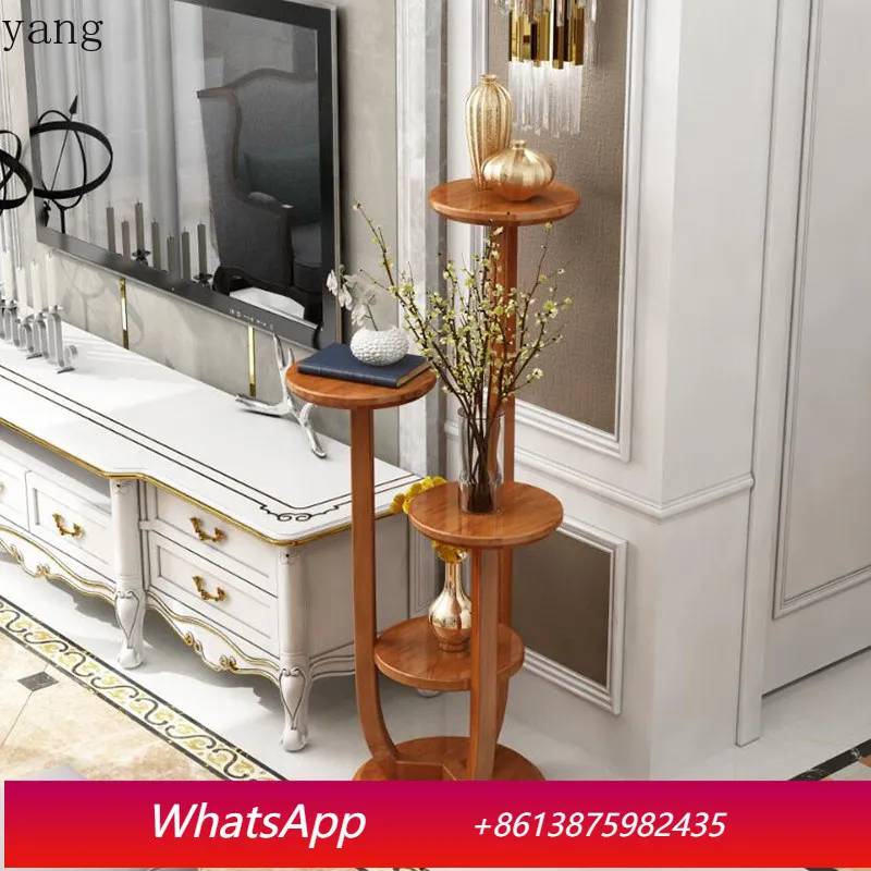 

LMM indoor living room floor-to-ceiling Chinese wooden multi-layer shelf flower bonsai rack