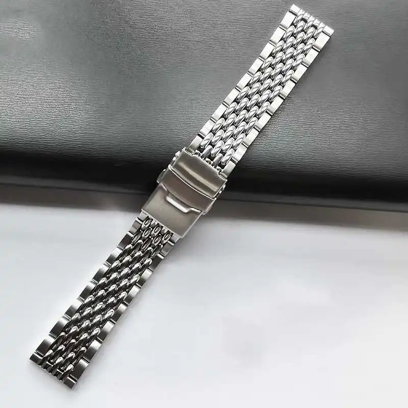 22mm 316L Stainless Steel SKX007 Bead of Rice Dive Universal Straight End Watch Strap Band Bracelet Fit for Seiko OMG Watch