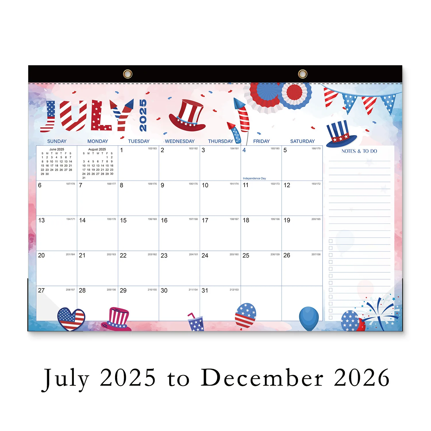 

2026 Newest Family Calendar 12-Month From 2025 July To 2026 December English Calendar Colorful Wall Hanging Desktop Calendar