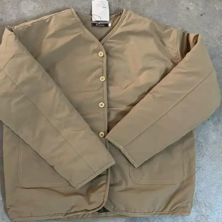 Retro Japanese Style Unisex Cotton Jacket Diamond Pattern Outdoor Sports Coat Thickened Standard Fit Short Sleeve Casual Wear