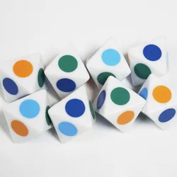 8pcs/set D8 Sides White Dice With Colorful Polka Dot Pattern 16mm For Board Game Accessories