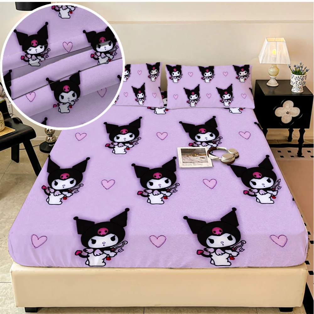 

Sanrio Black Beauty stretch bed sheets, double beds, soft and warm velvet bedspreads, mattress covers, bed sheet protectors