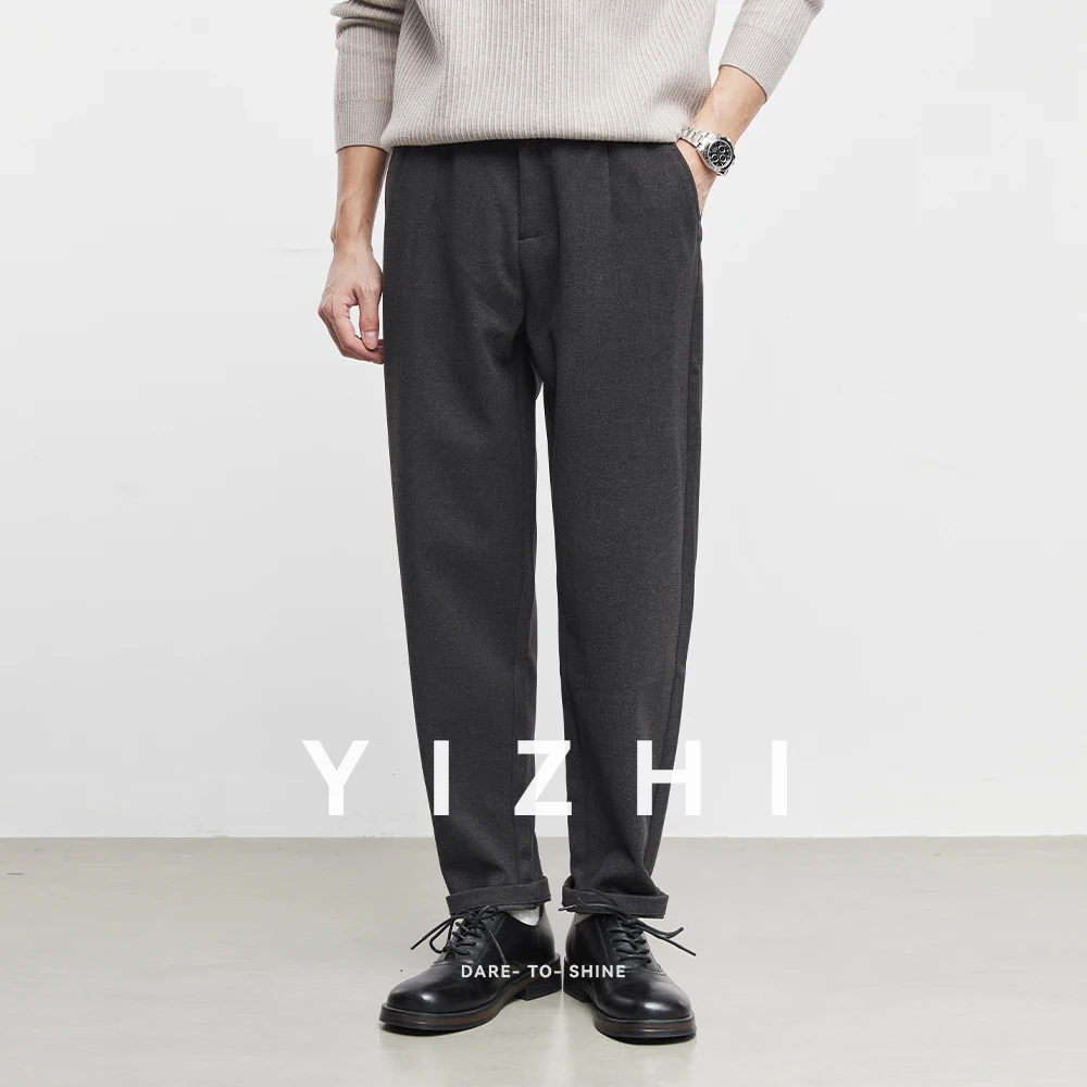 

Модные мужские бархатные утолщенные вязаные повседневные брюки, осень-зима 2023, новые мужские модные теплые костюмные прямые брюки