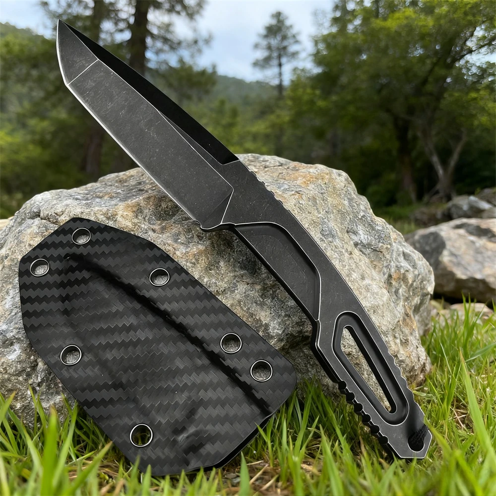 2025 سكين ثابت محمول عالي الجودة 8Cr13Mov بليد 8Cr13Mov مقبض فائدة في الهواء الطلق المحمولة التخييم سكين الدفاع عن النفس