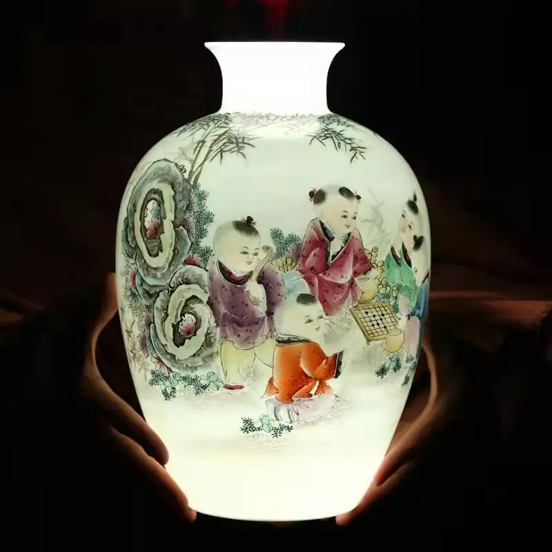 

Jingdezhen ceramic master's collection-level works, Chinese-style boutique hand-painted vases