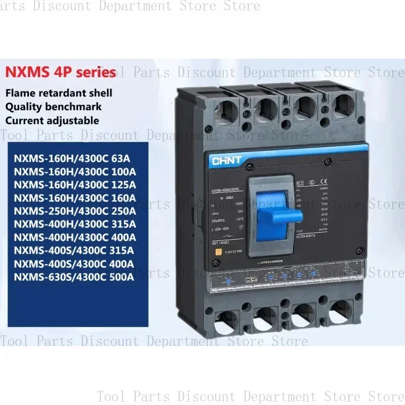 Chnt Plastic Breaker 4P -160A 250A 400A -160H/4300C 63A -160H/4300C 100A NXMS-400S/4300C 315A