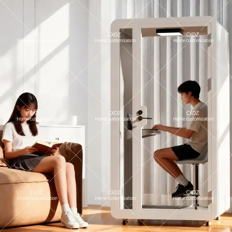 ZHS Soundproof Phone Booth Office Meeting Room Silent Cabin for Recording Studio Live Streaming Song Practice Indoor Learning