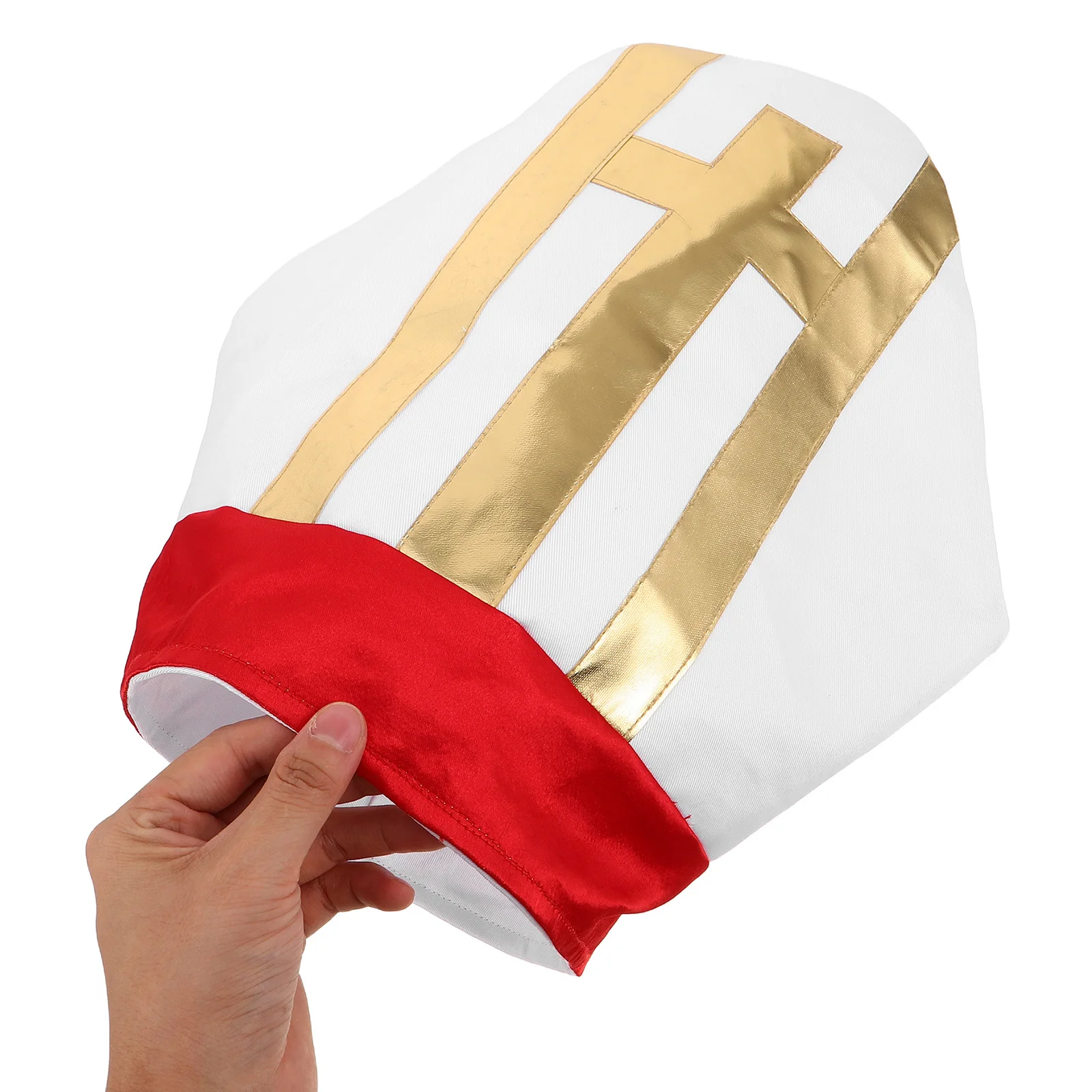 할로윈 교황 모자 어린이 카디널 코스튬 모자 가벼운 종교용 헤드피스 교회 연극 성탄 파티 드레스업용