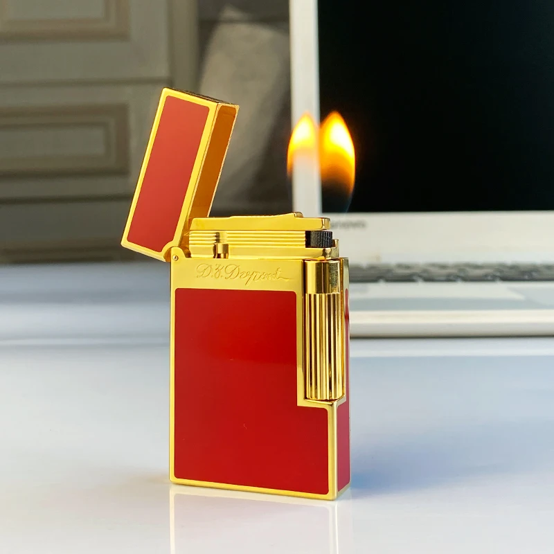 

New commemorative edition single and double flame luxury lighter Ping Sound natural paint cigarette smoking butane lighter 16080