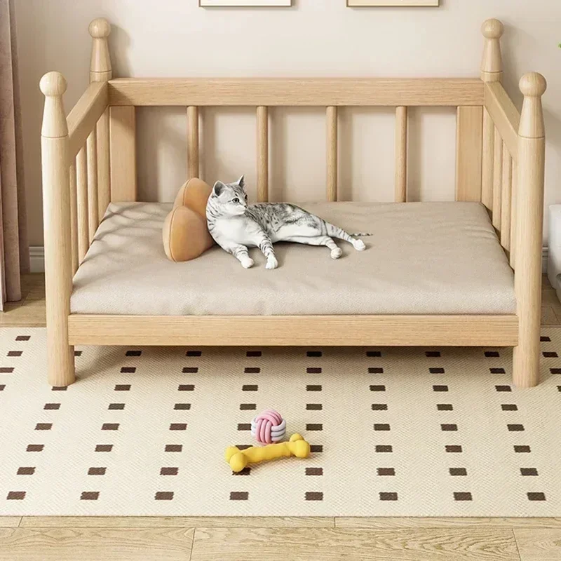 Products Decorations Puppy Cat Bed Sleeping Wooden Bedding Supplies Pet Bed Portable Animals Mobili Pet Furniture