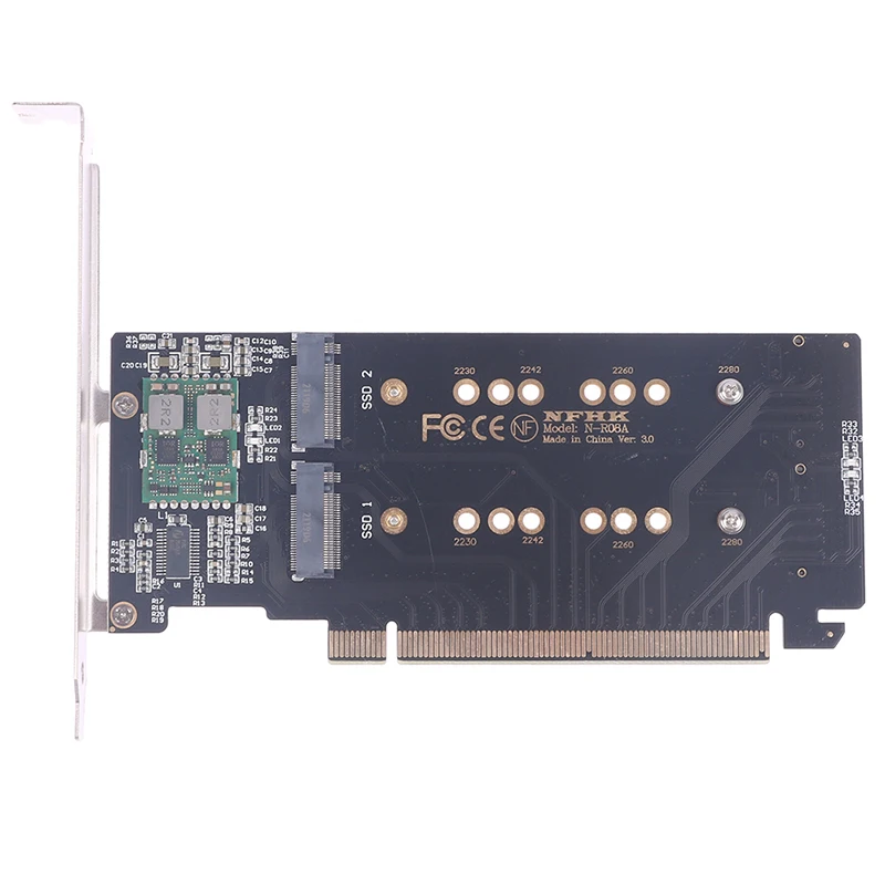 1PCS PCIex16 4 port NVME expansion Card m.2 X16 TO 4X NVME PCIE3.0 GEN3 X16 TO 4*NVME RAID CARD PCI-E VROC CARD RAID Hyper