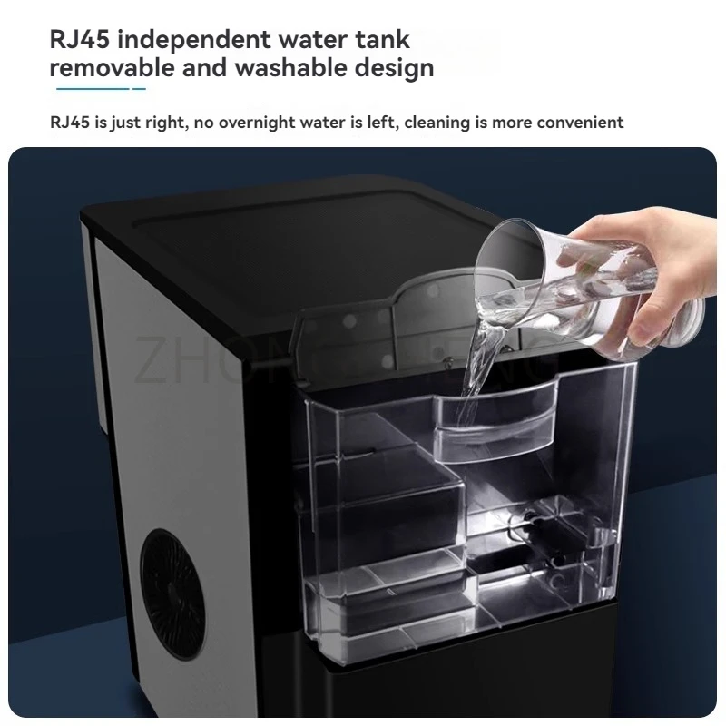 آلة صنع الثلج WZB-30DN، متجر شاي الحليب التجاري، مقهى، غرفة شطرنج الثلج المنزلية، آلة بثق الثلج المربعة الصغيرة