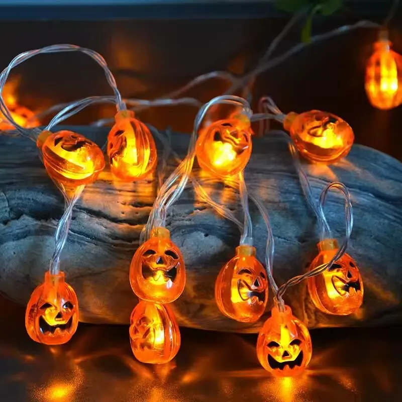 Halloween Pumpkin String Light 1.5m10LED/3m20LED Battery Powered Festival Lamp Horror Atmosphere Light For Party&Haunted House