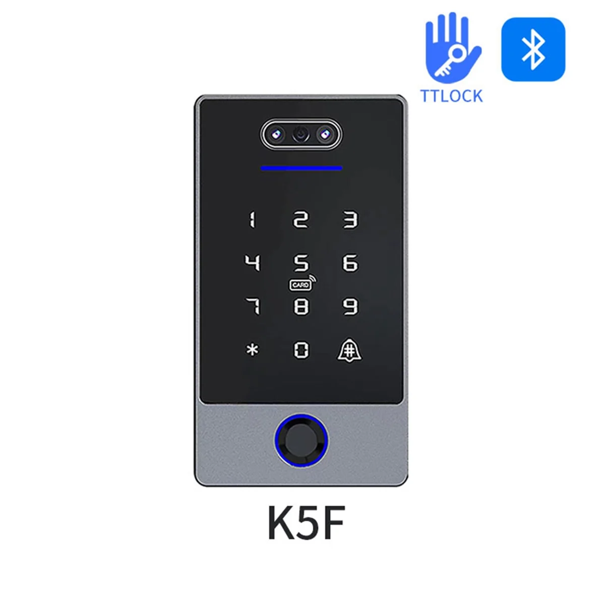 TTLock Face Recognition Access Control Keypad Standalone Waterproof Fingerprint Access Controller for Door Lock-B