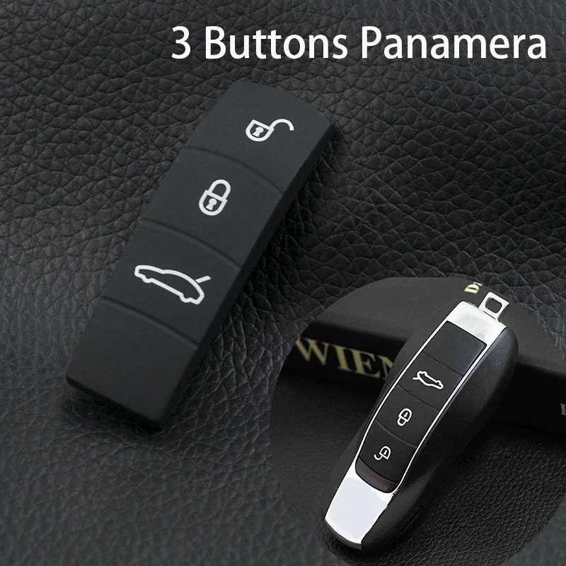 For Porsche Cayenne Macan 911 Boxster Cayman Panamera 3/4 Silicone Rubber Key Button Pad Car Key Button Pad Replacement