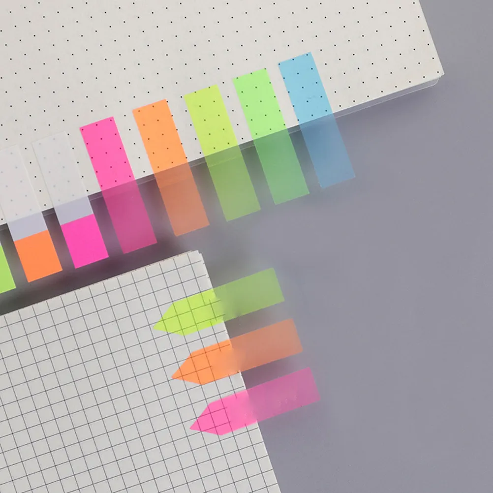 

10Pcs Fluorescent Index Stickers Premium Pet Self-Adhesive Repositionable Book Page Markers for Notes Diaries Catalogs Reading