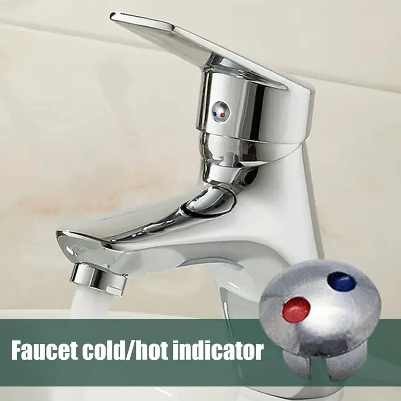 Faucet Handle Hot Cold Water Sign Accessories 20PCS Hot/Cold Water Label Index Buttons Kitchen Bathroom Mixer Tap Indicate