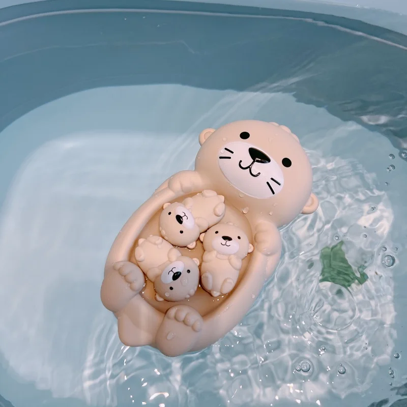 4 szt. Łazienka dla dzieci pływające zwierzę wydra szczelnie zamknięta pływająca zabawka wodna zabawki do kąpieli dla dzieci zabawka do basenu wygodna zabawka