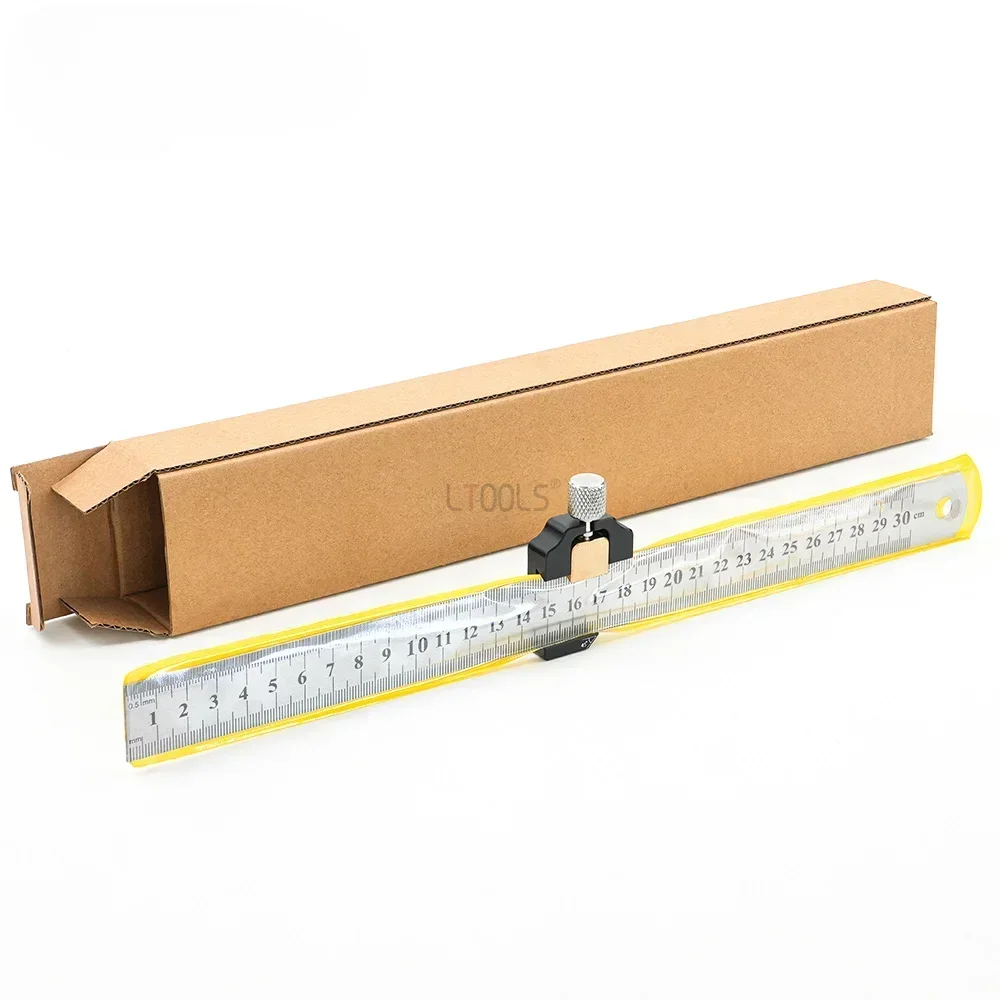 Steel Ruler Positioning Block Gauge 45 Degree Angle Scriber Line Marking Gauge Woodworking Square Scribe Tools for Ruler Locator