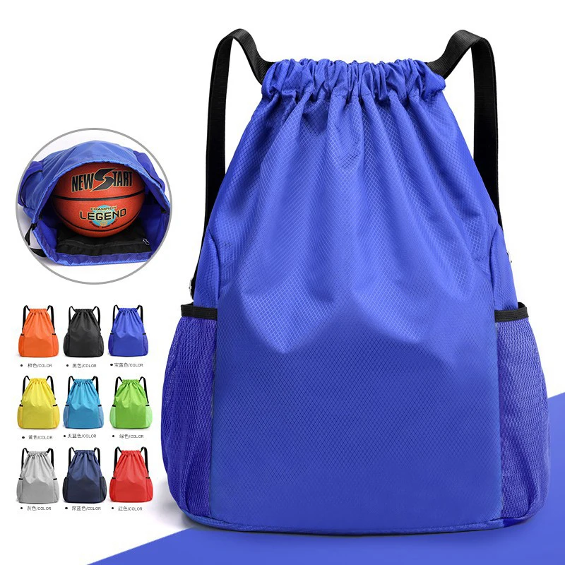 Lightweight Backpack Shoulder Drawstring Pocket Large Capacity Basketball Bag Sports Training Bag Fitness Running Bag Unisex