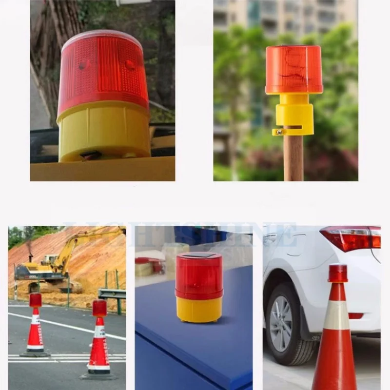 Solar Warning Light Explosion Flash Night Safety Lamp Outdoor Construction Enclosure Alarm Blinking Obstacle Light Magnet  Sound