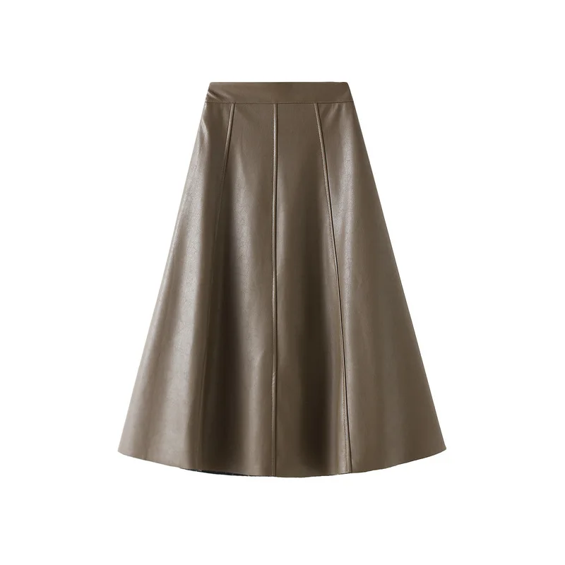 Elegant Retro Skirts High Waisted A-Line Women Casual Solid Sexy Wrap Hip Skirt Ladies Slim Streetwear Autumn Winter