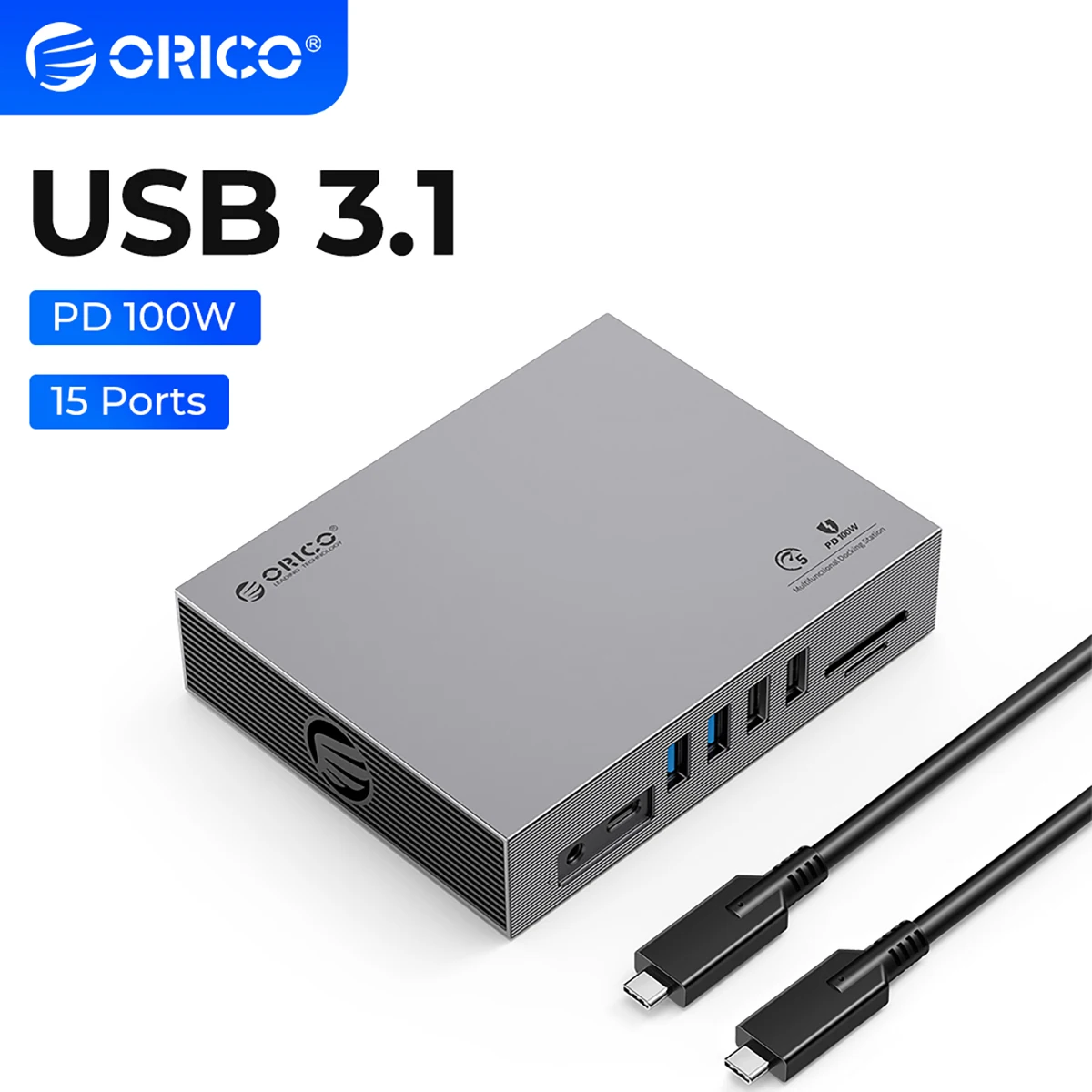 

ORICO 4K60Hz PD100W USB3.0 USB C HUB Type C to Multi HDMI-compatibleDocking Station for MacBook Pro RJ45 OTG SD Card Reader HUB