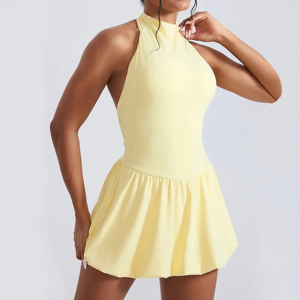 Cloud Hide SEXY Sports Dress Women Golf Tennis Gym Yoga Dresses Mini Running Workout Long Skirts Fitness Outdoor One Piece Dress
