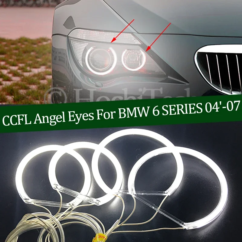 For BMW 6 SERIES E63 E64 630i 650i 645i 650Ci 645Ci M6 2004-2007 Demon Eye Hight Quality CCFL Angel Eyes Kit Warm White Ring