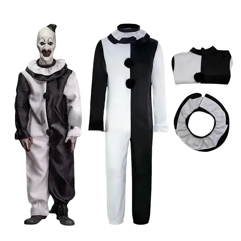 Art The Clown Cosplay Movie Terrifier 2 Art The Clown Cosplay Costume Jumpsuit Mask Halloween Costumes Mask for Men Women