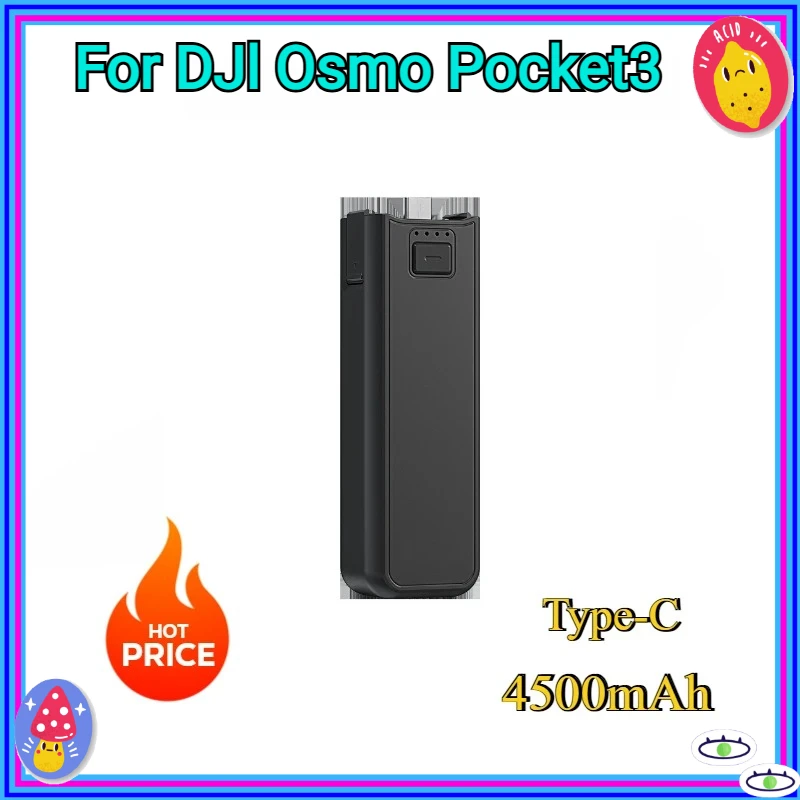 

New 2Pcs Battery Handle Power Bank Charging Hand Grip Accessories for DJI Osmo Pocket3 4500mAh Handheld