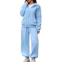 Women's 2 Piece Tracksuit Set Full Zip Lapel Sweatshirt and Jogger Pants Casual Loose Fit Sportswear Lounge Outfits - Image 6